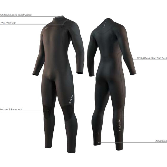 2025 Mystic Mens Star 5/3mm Chest Zip Wetsuit 35000.250015 - Navy